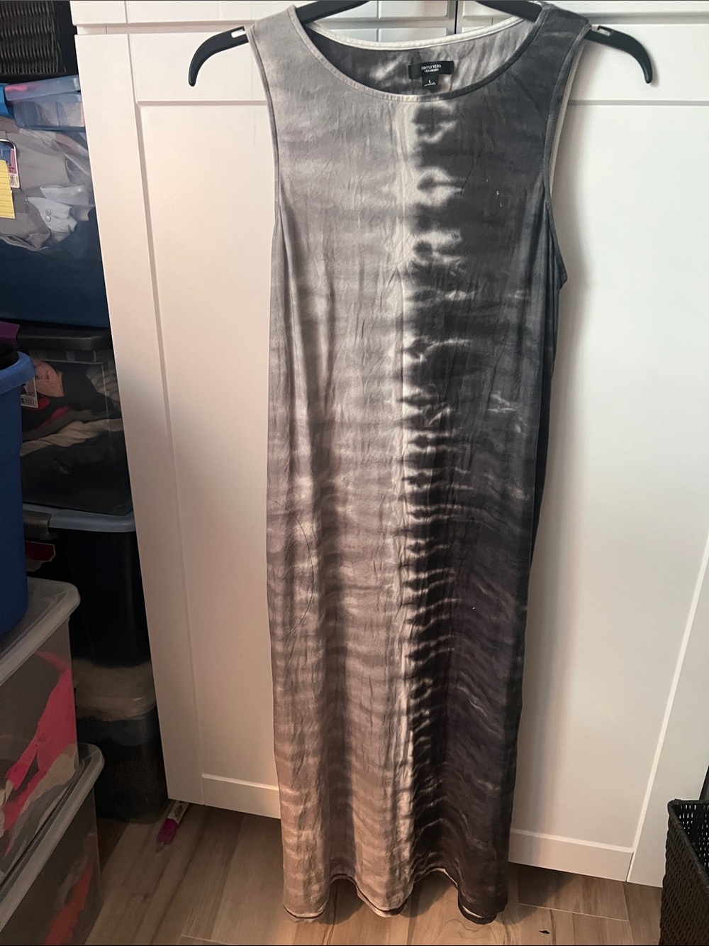 Simply Vera Vera Wang Gray Tie-Dye Sleeveless Maxi Dress
